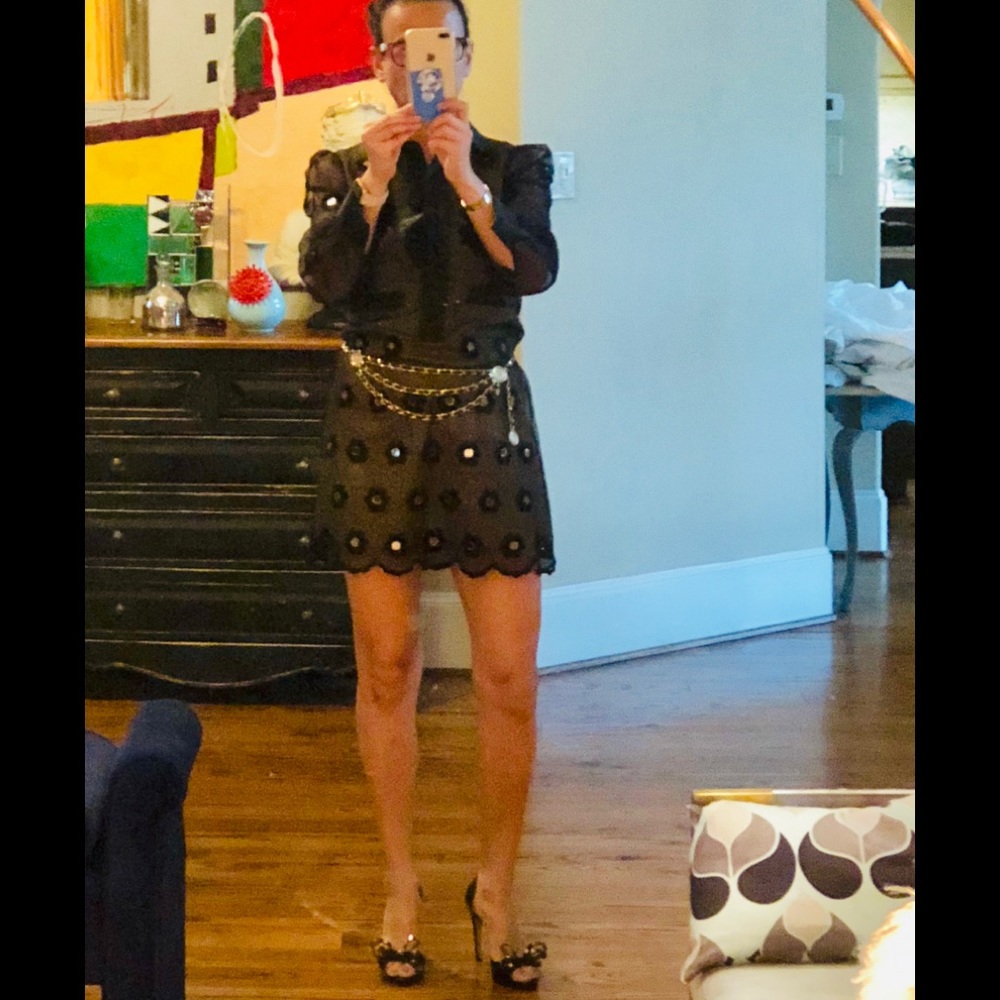 Valentino Black mirrored Shear dress